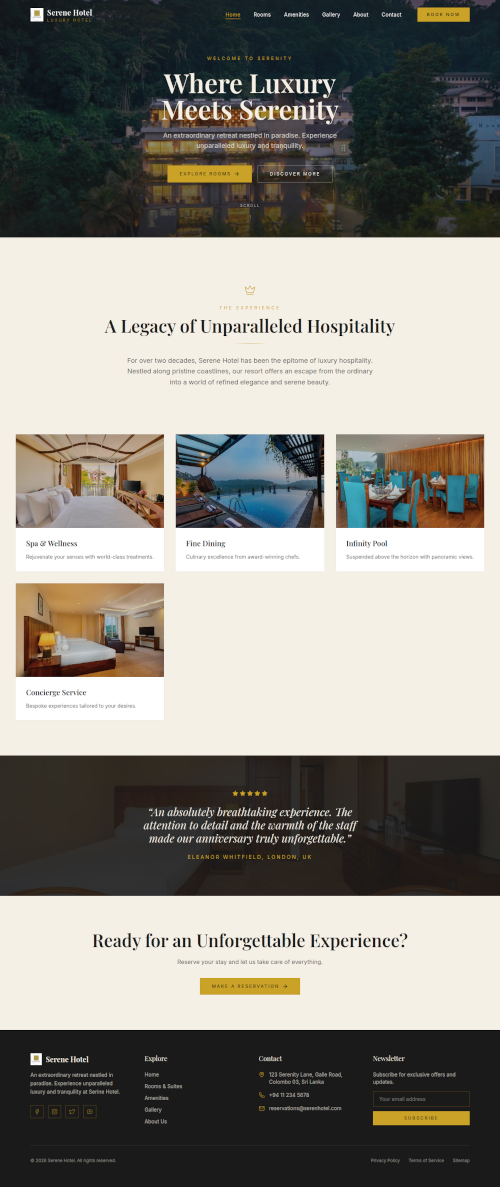 Business Hotel website design by PLH Studio